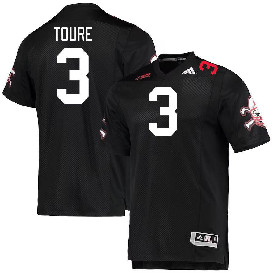 #3 Samori Toure Nebraska Cornhuskers Jerseys Football Stitched-Black